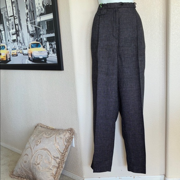 LAUREN RALPH LAUREN women’s black/white pleated linen trousers, lined. 18W EUC - Picture 1 of 17